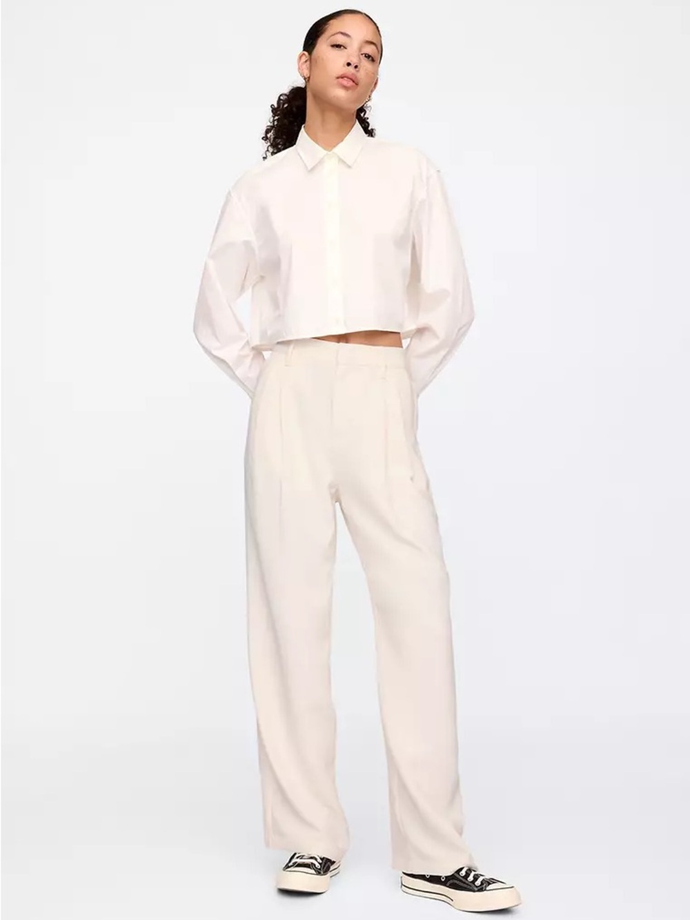 Gap Factory- Women's Wide-Leg Easy Crepe Trousers Birch White Size:10 NWTS